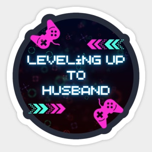 Leveling Up To Husband Sticker